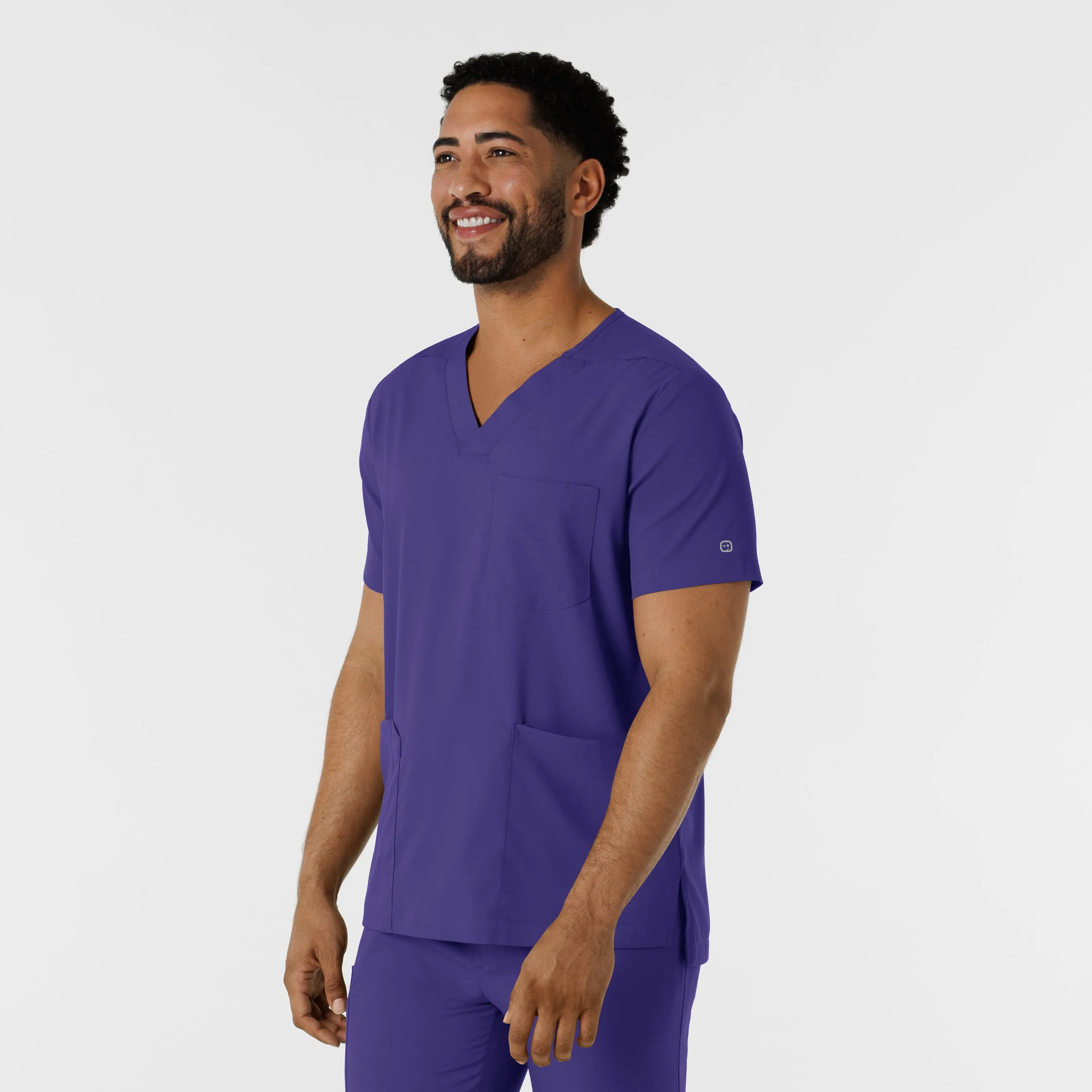 Boundless Men's Multi Pocket V-Neck Scrub Top - Grape