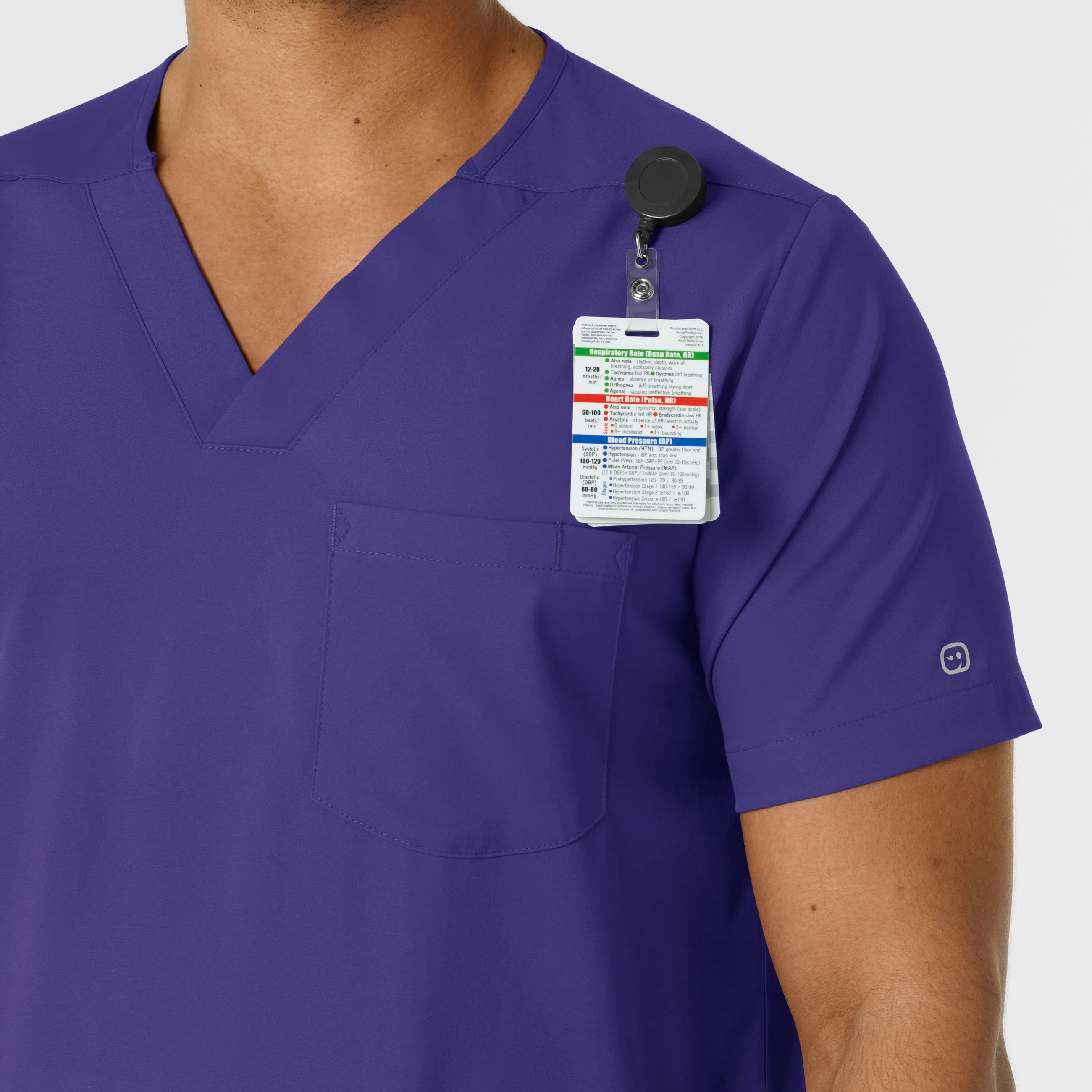 Boundless Men's Multi Pocket V-Neck Scrub Top - Grape