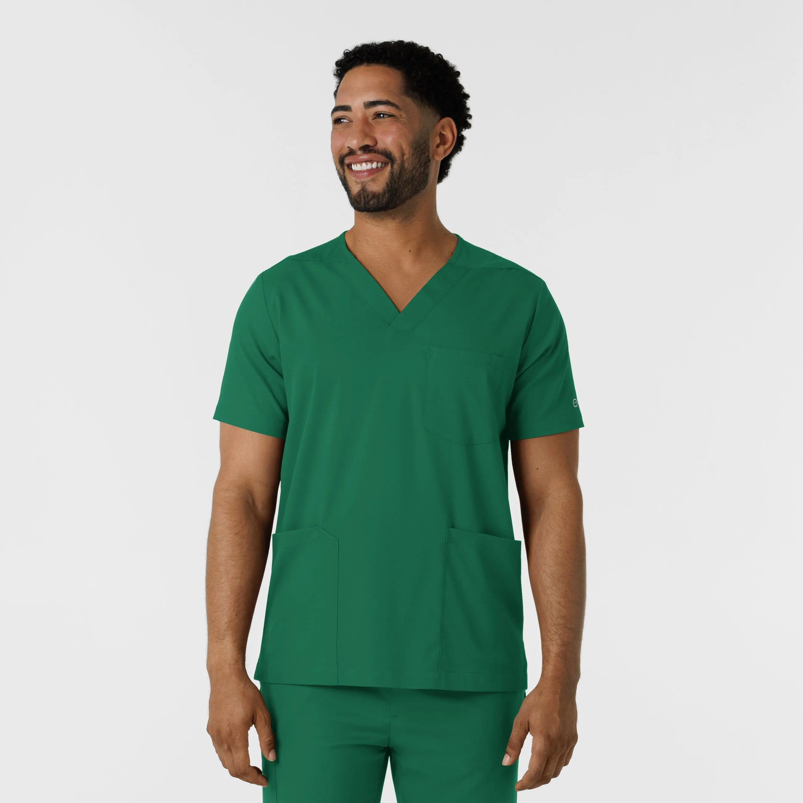 Boundless Men's Multi Pocket V-Neck Scrub Top - Hunter