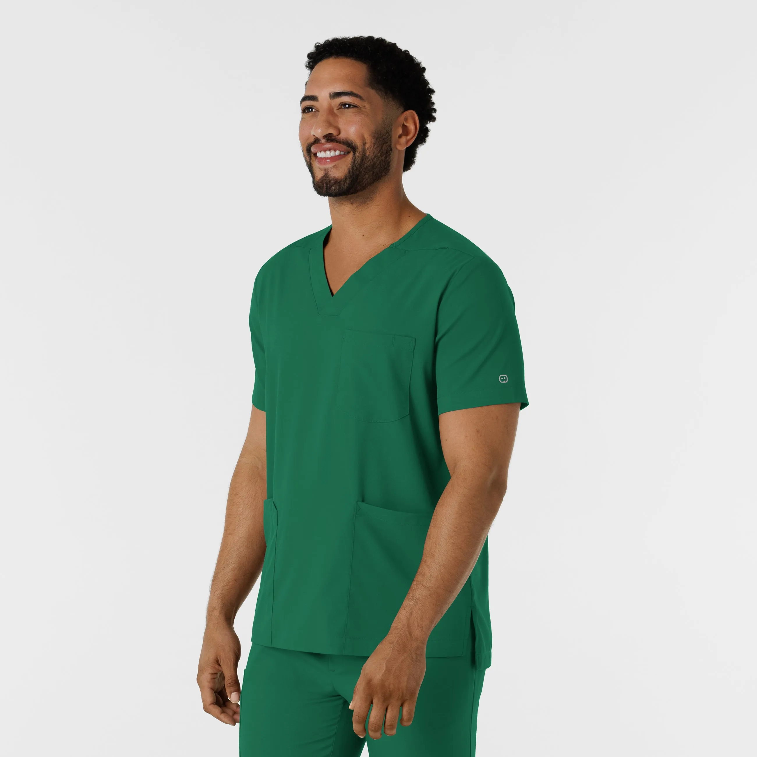 Boundless Men's Multi Pocket V-Neck Scrub Top - Hunter