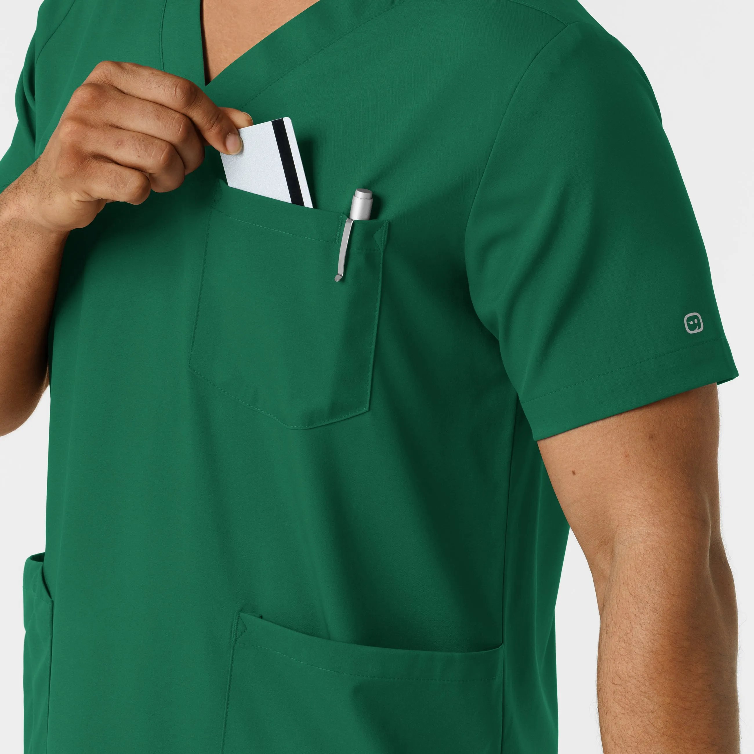 Boundless Men's Multi Pocket V-Neck Scrub Top - Hunter