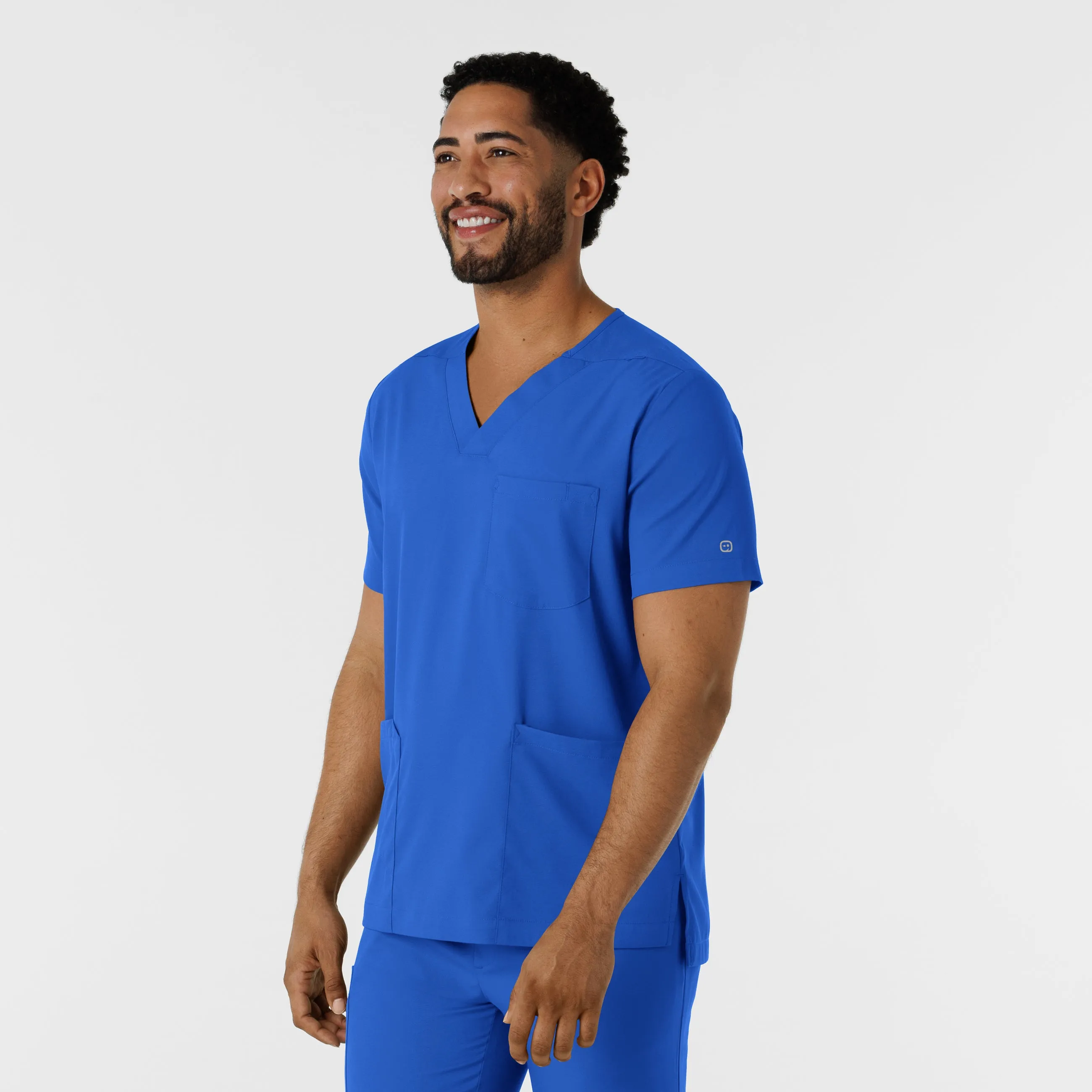 Boundless Men's Multi Pocket V-Neck Scrub Top - Royal