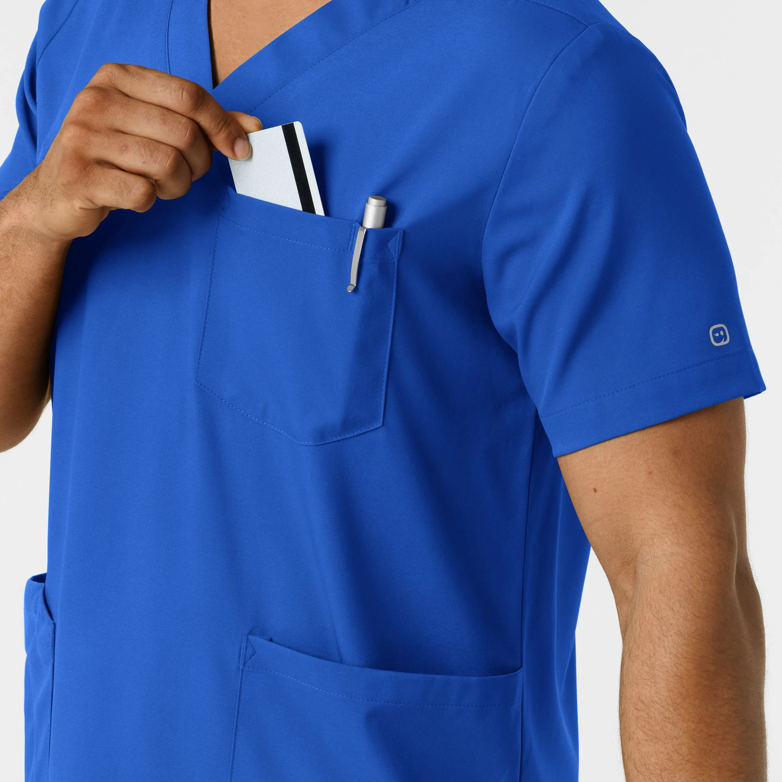 Boundless Men's Multi Pocket V-Neck Scrub Top - Royal