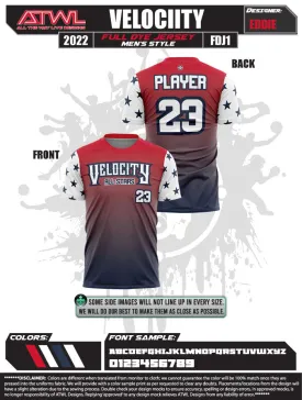 Brandon Velocity All Stars Mens Full dye Replica Jersey