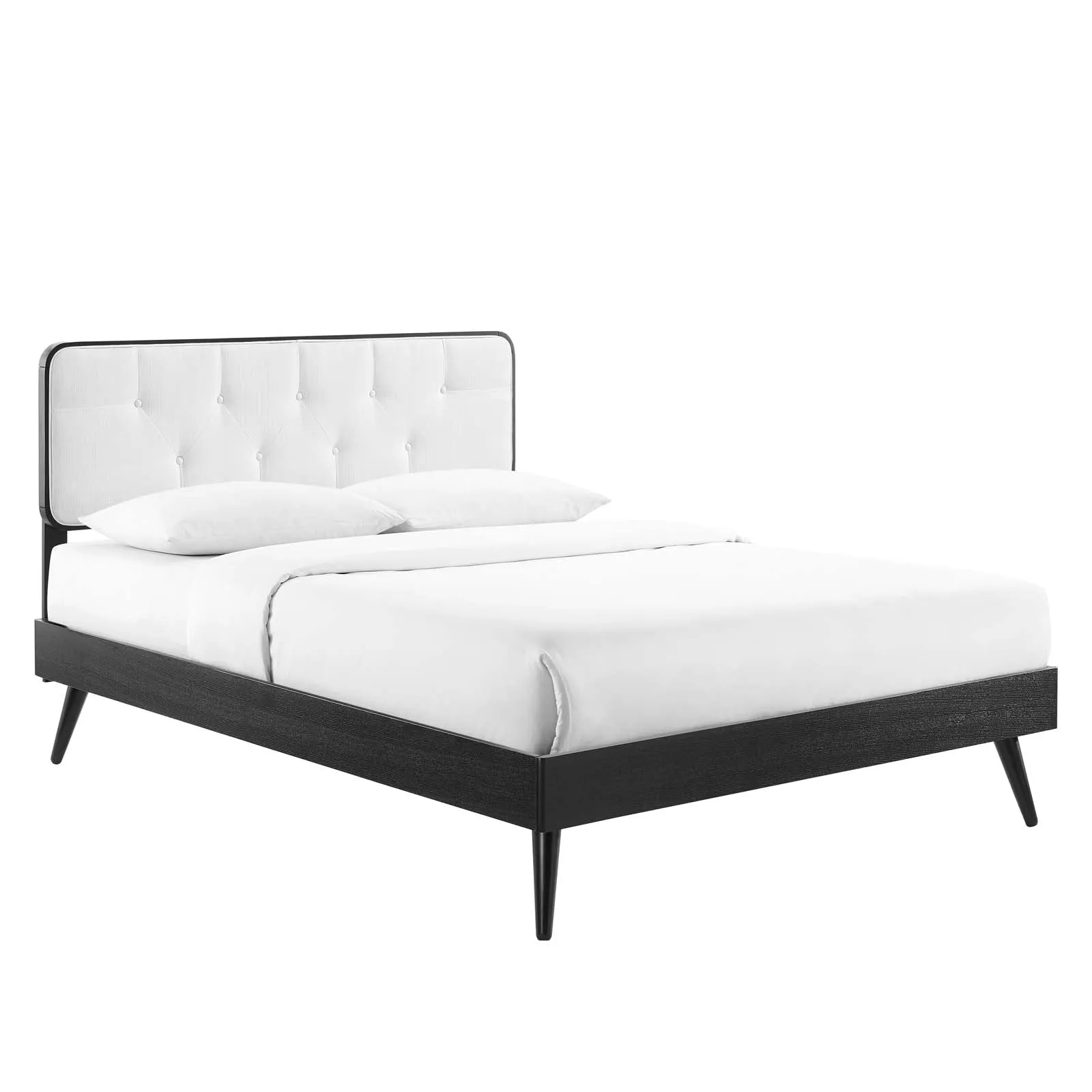 Bridgette Wood Platform Bed With Splayed Legs