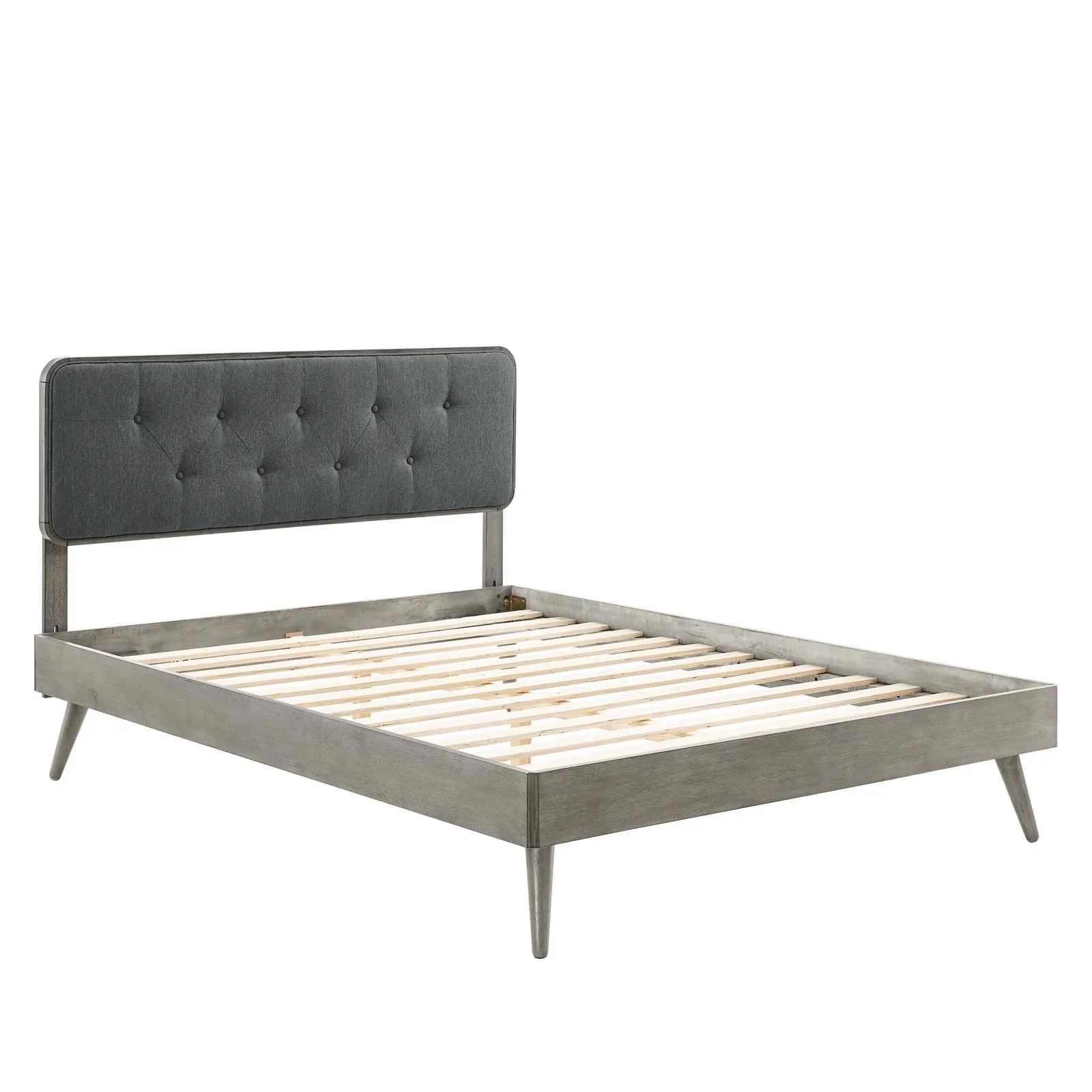 Bridgette Wood Platform Bed With Splayed Legs