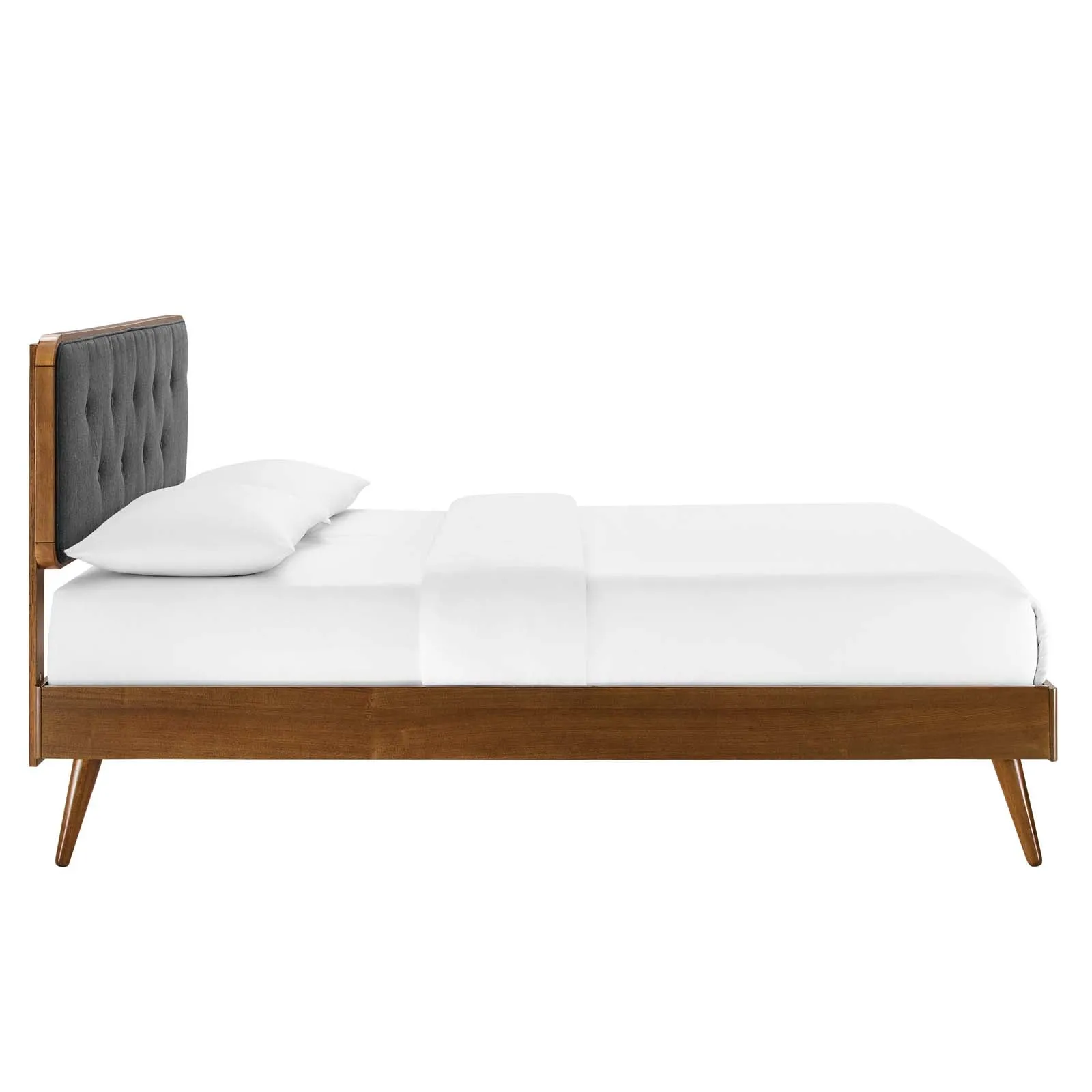 Bridgette Wood Platform Bed With Splayed Legs