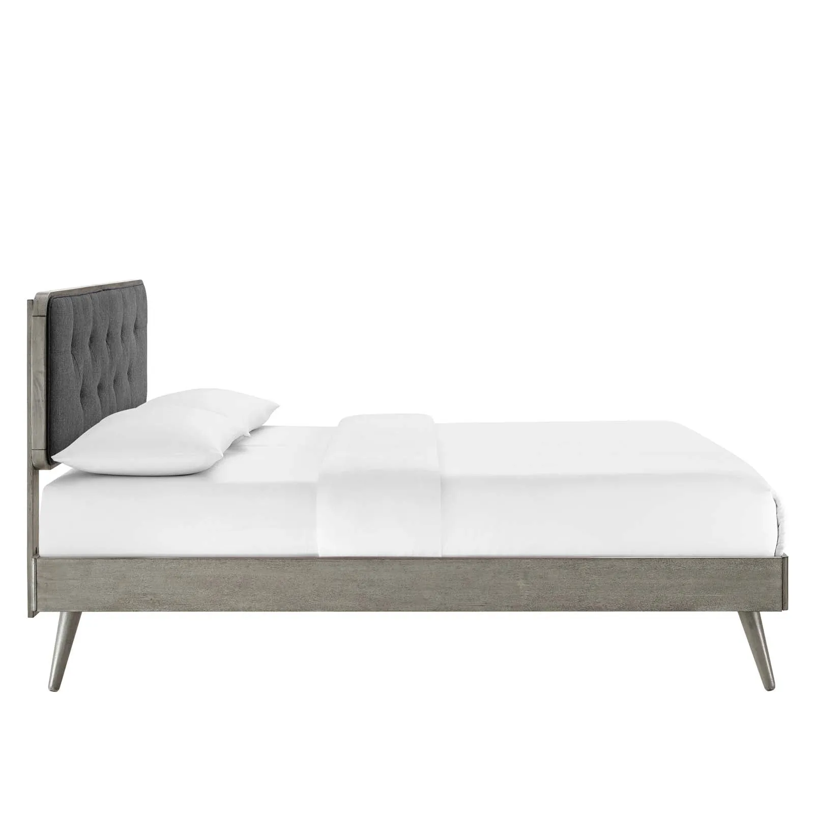 Bridgette Wood Platform Bed With Splayed Legs