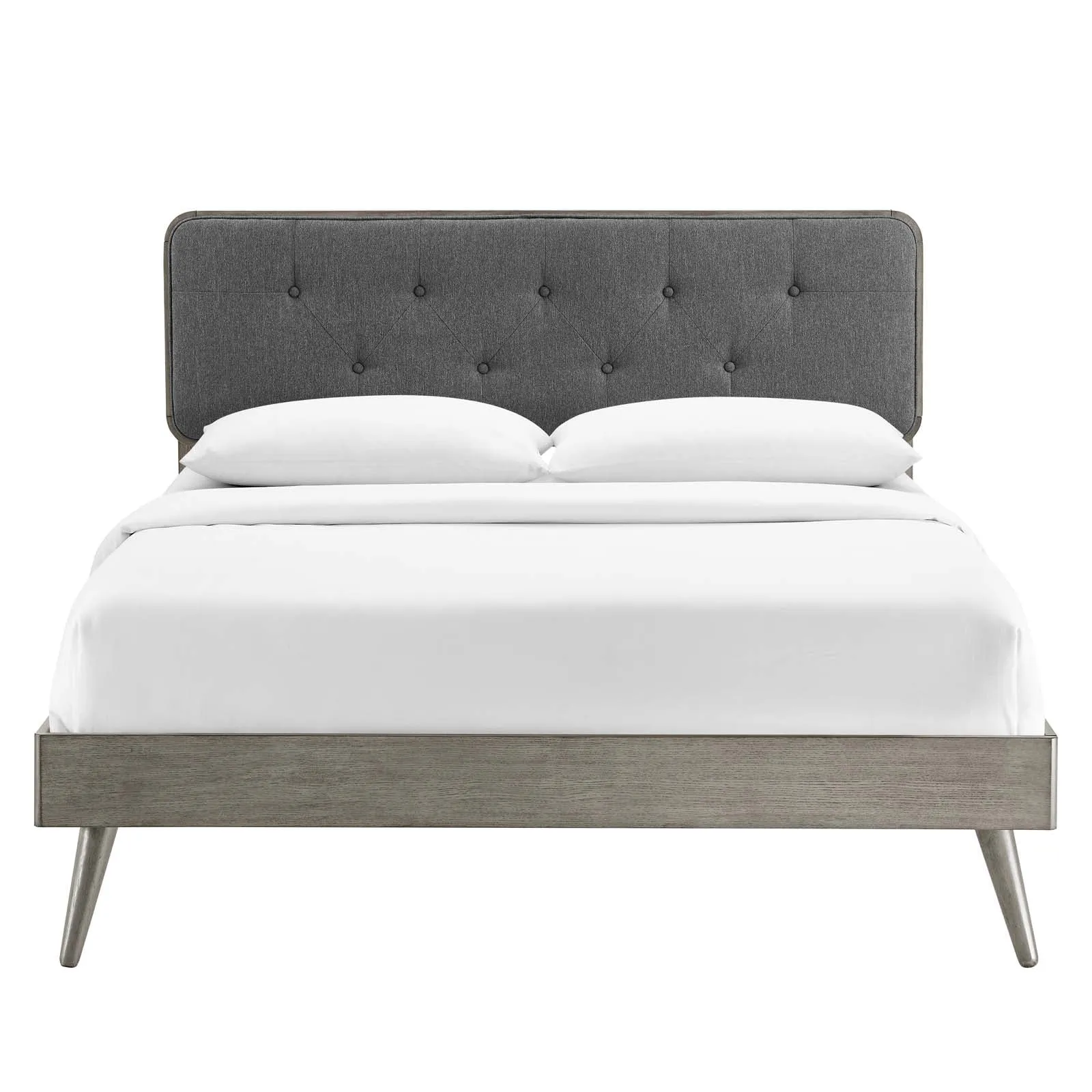 Bridgette Wood Platform Bed With Splayed Legs