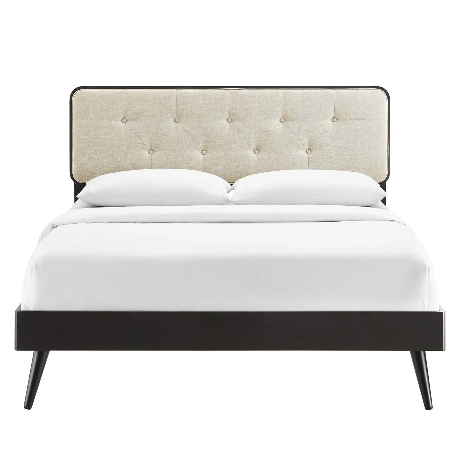 Bridgette Wood Platform Bed With Splayed Legs