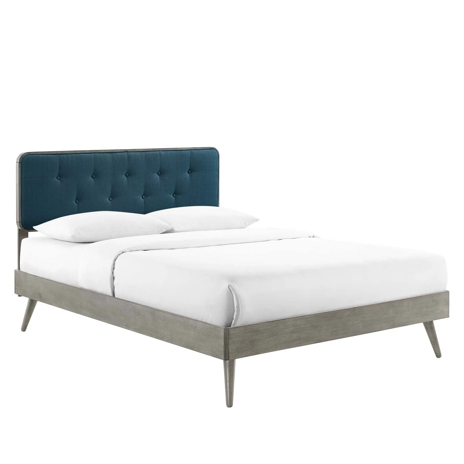 Bridgette Wood Platform Bed With Splayed Legs