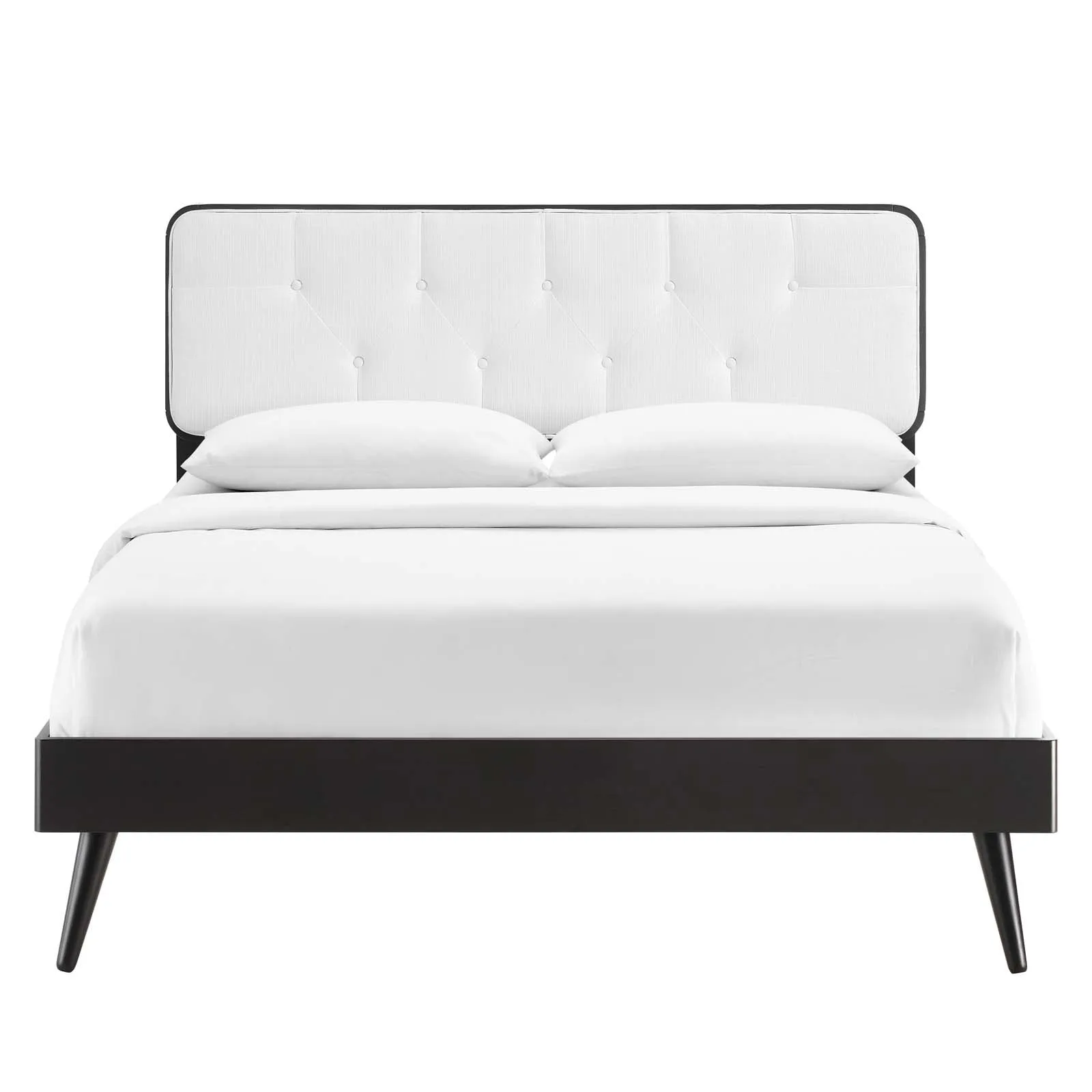 Bridgette Wood Platform Bed With Splayed Legs