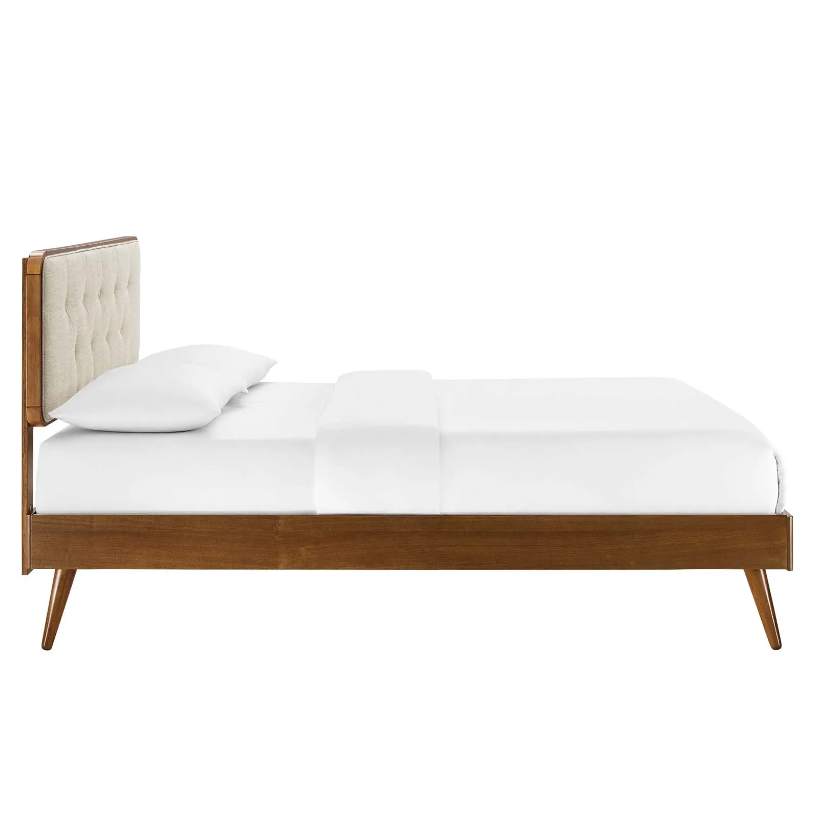 Bridgette Wood Platform Bed With Splayed Legs