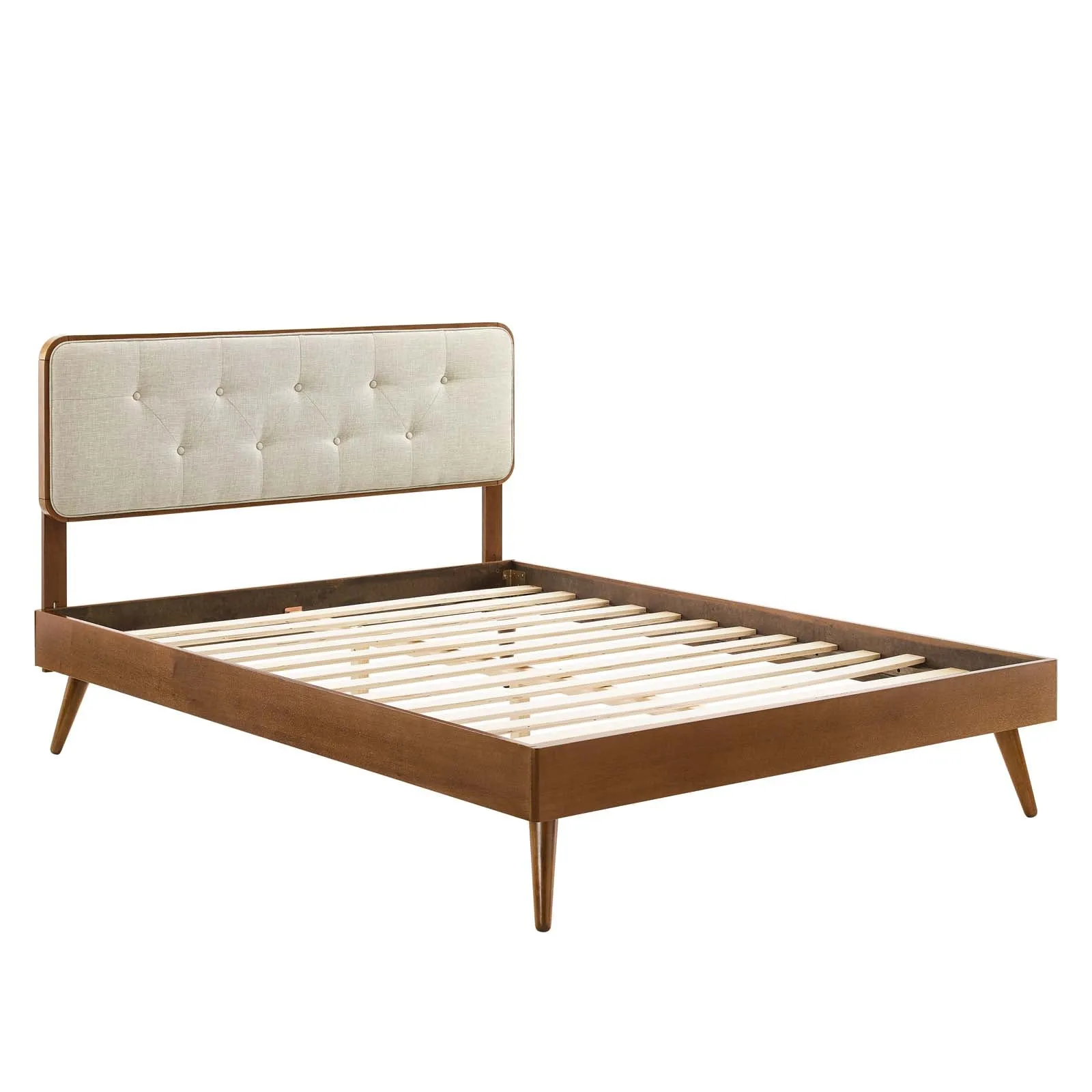 Bridgette Wood Platform Bed With Splayed Legs