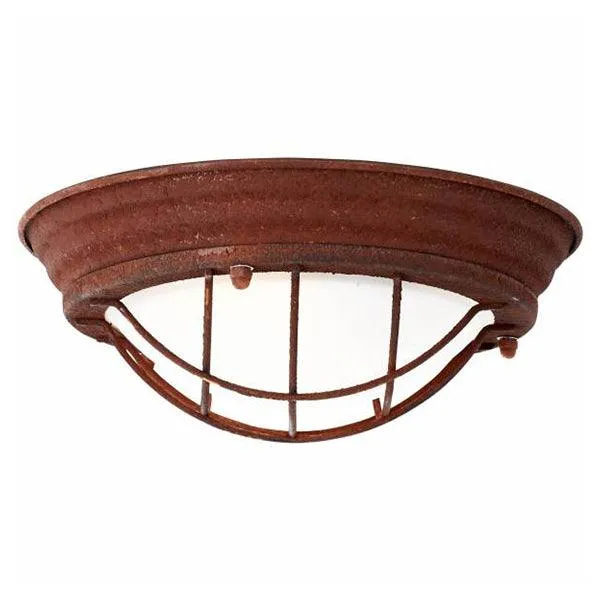 Brilliant 1 Light 40W Typhoon Wall and Ceiling Light - Rust & white | 94491/60