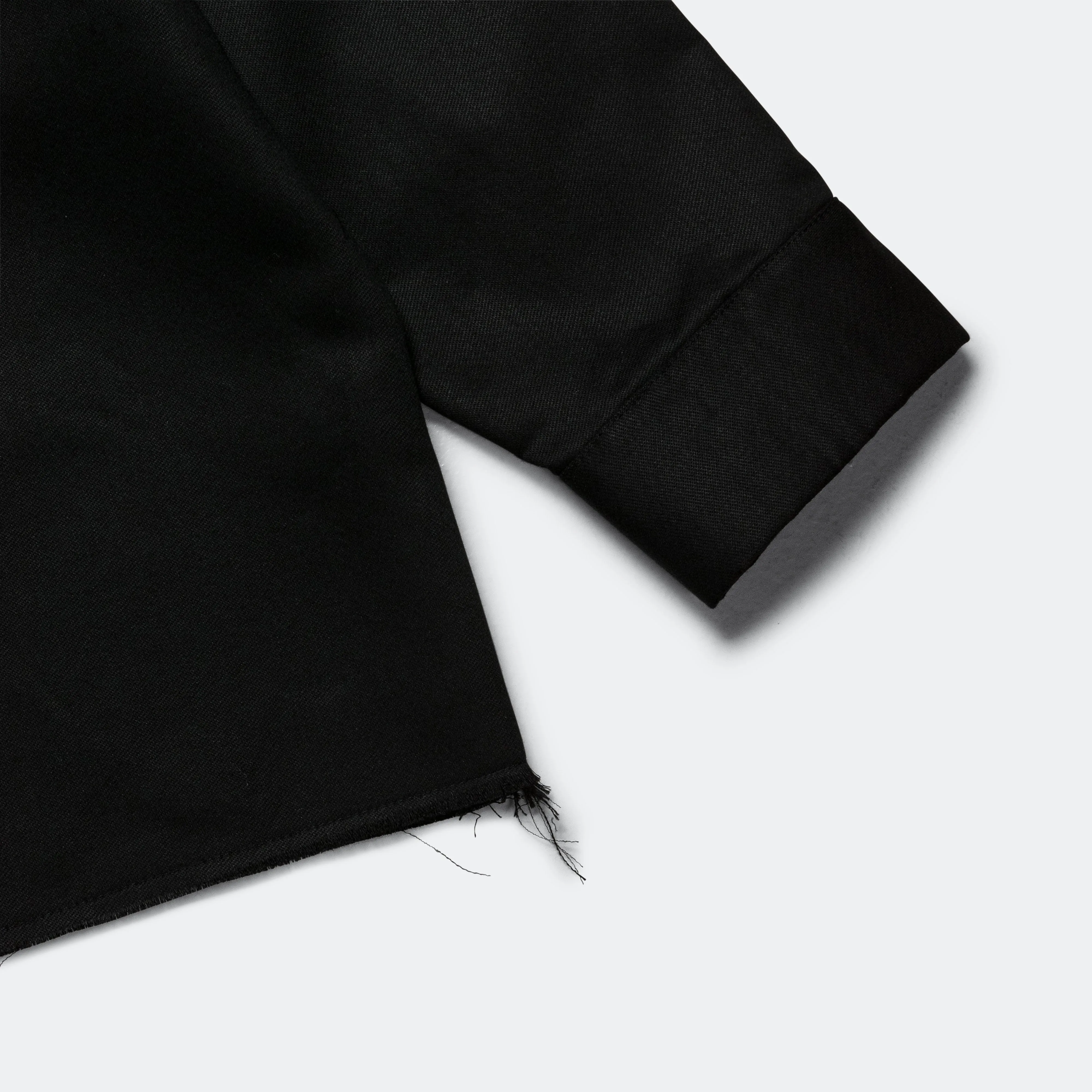 Brushed Back Satin Overshirt - Black