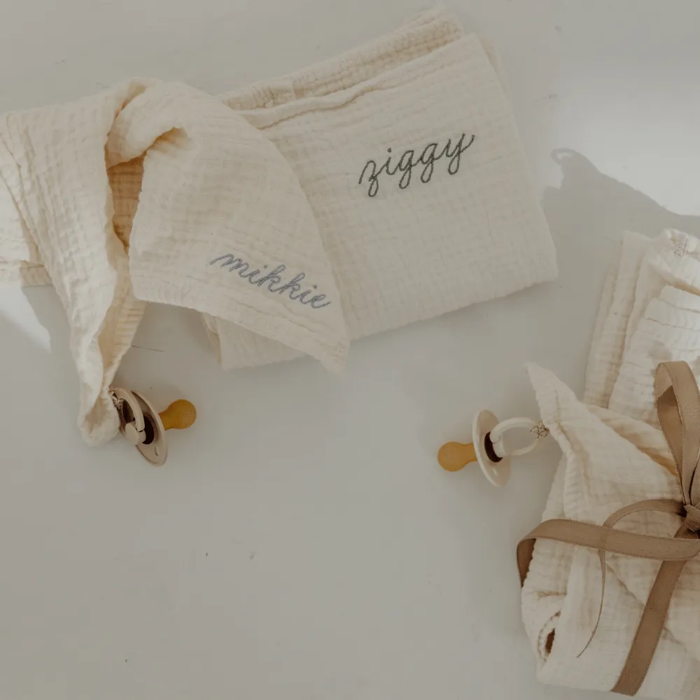 Bundle midi towel & mini towel - Organic cotton - Personalized