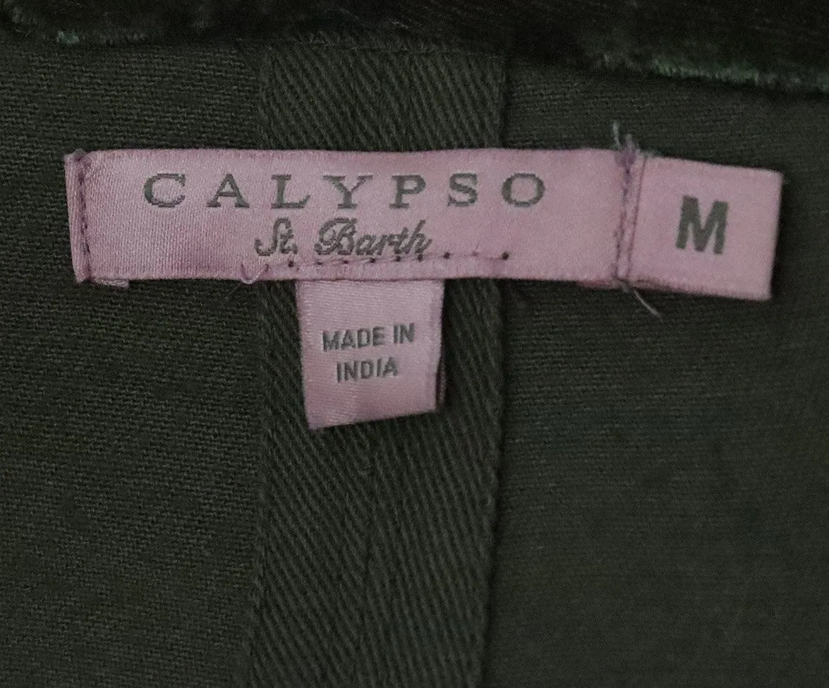 Calypso Olive Embroidered Trenchcoat sz 12