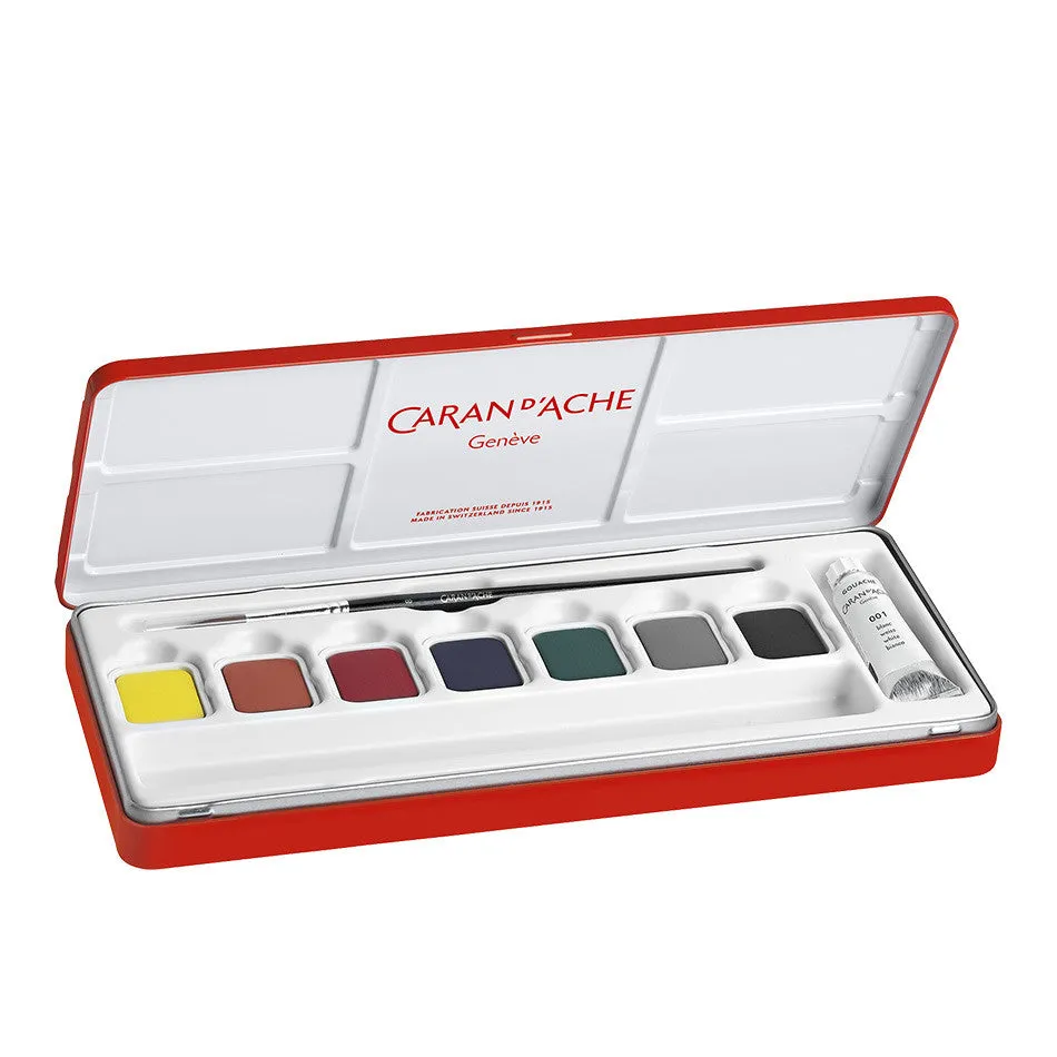 Caran d'Ache Gouache Studio Colour Tablets Tin of 8