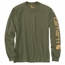 Carhartt Men's Signature Logo Long Sleeve T-Shirt_Winter Moss Heather