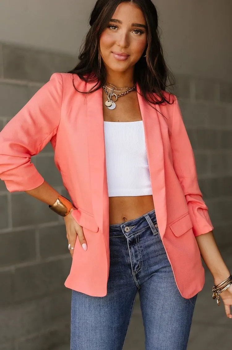 Cassie Blazer - Coral