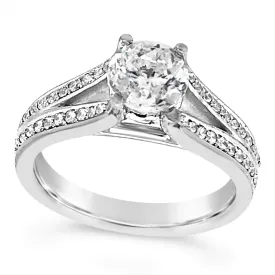 Channel Set Split Shank Diamond Engagement Mounting