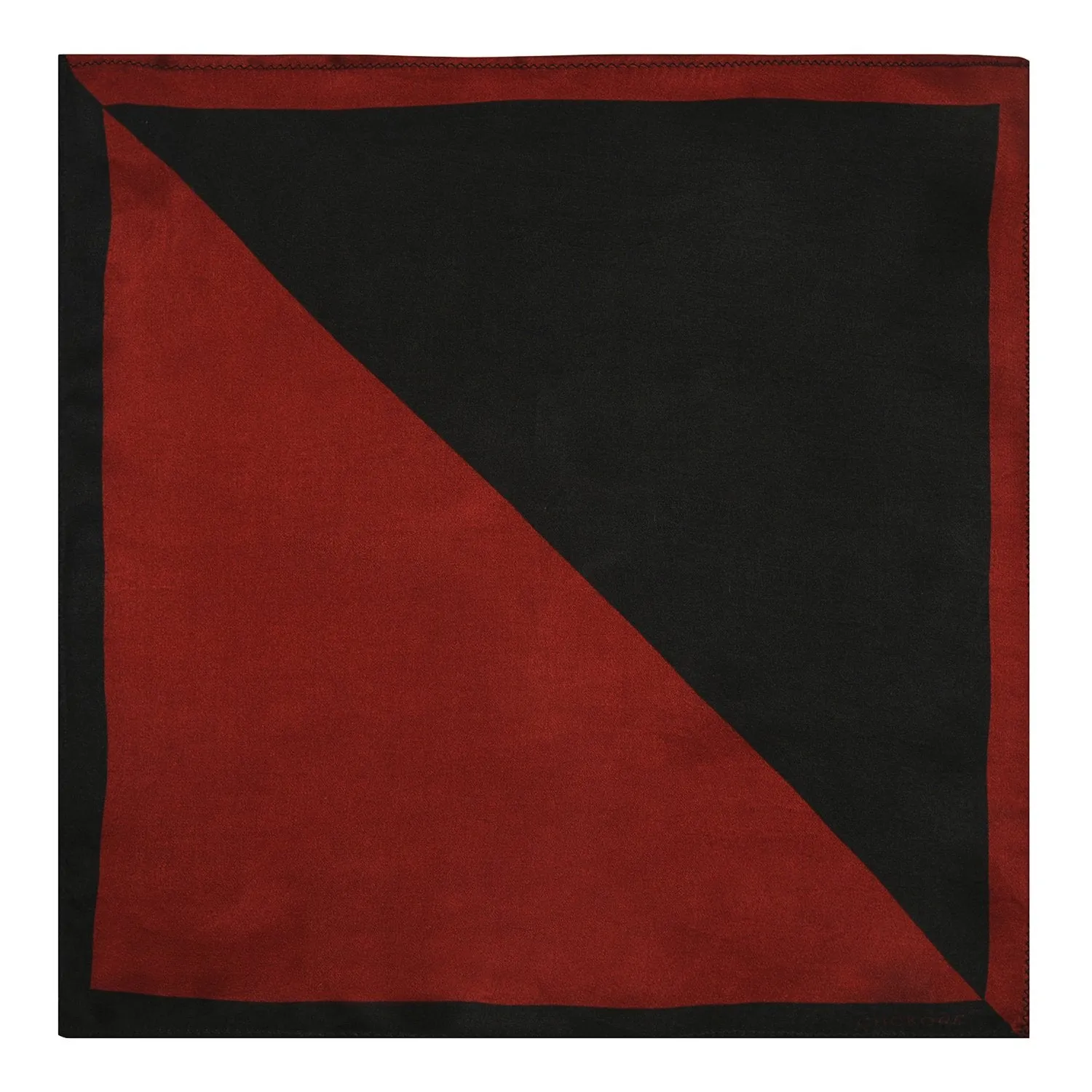 Chokore 2-in-1 Red & Black Silk Pocket Square from the Solids Line