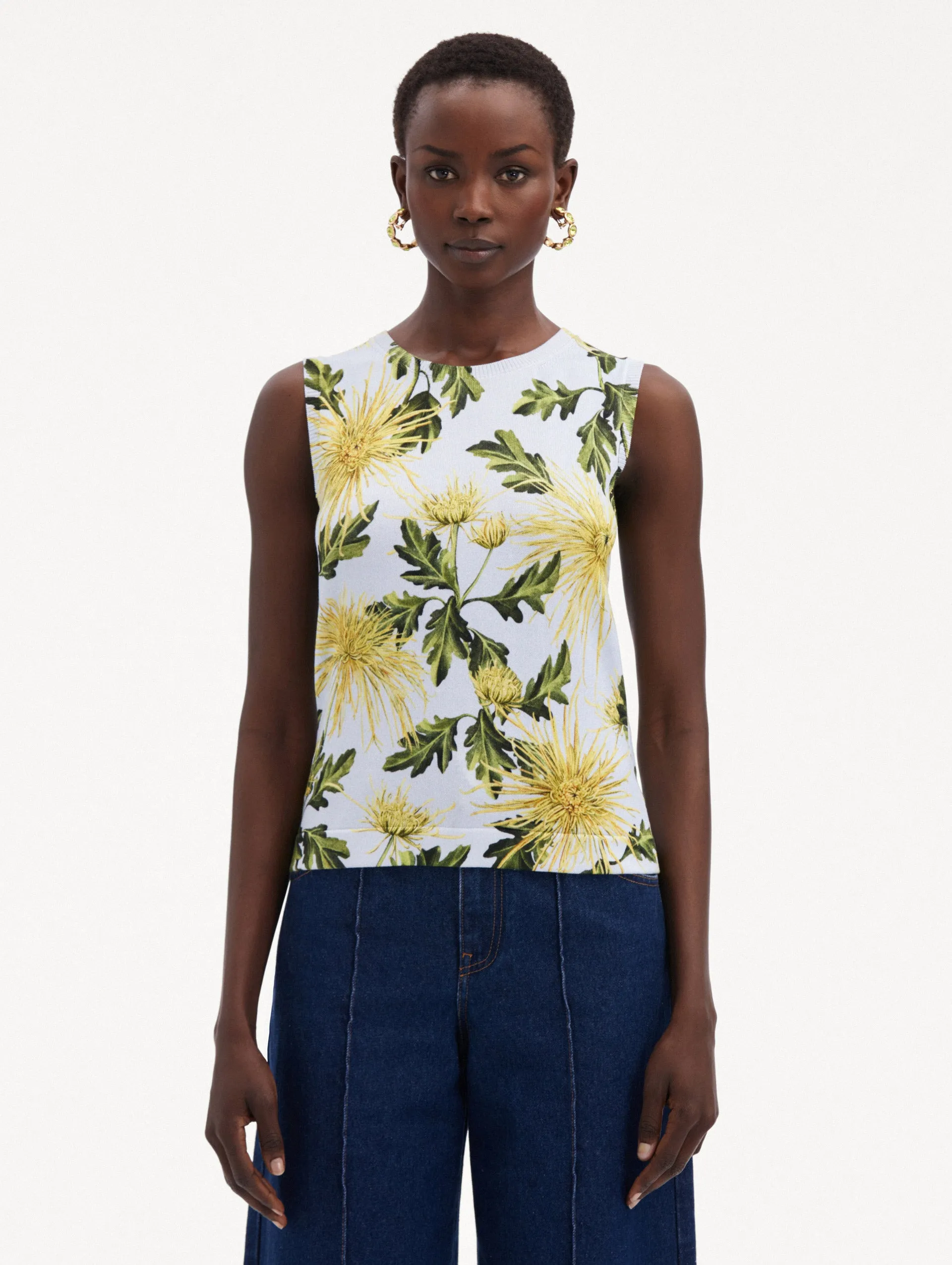 Chrysanthemum Printed Tank