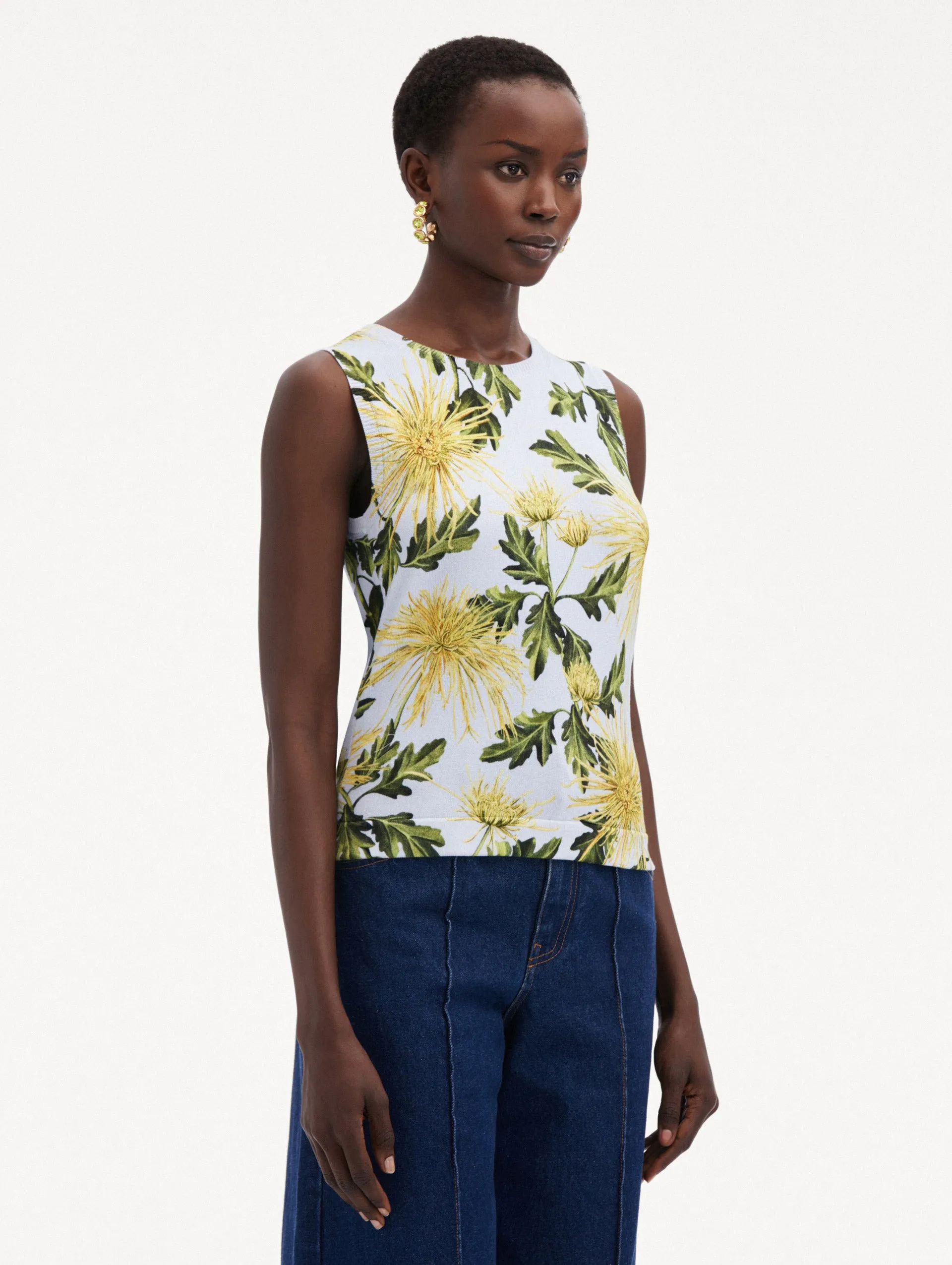 Chrysanthemum Printed Tank