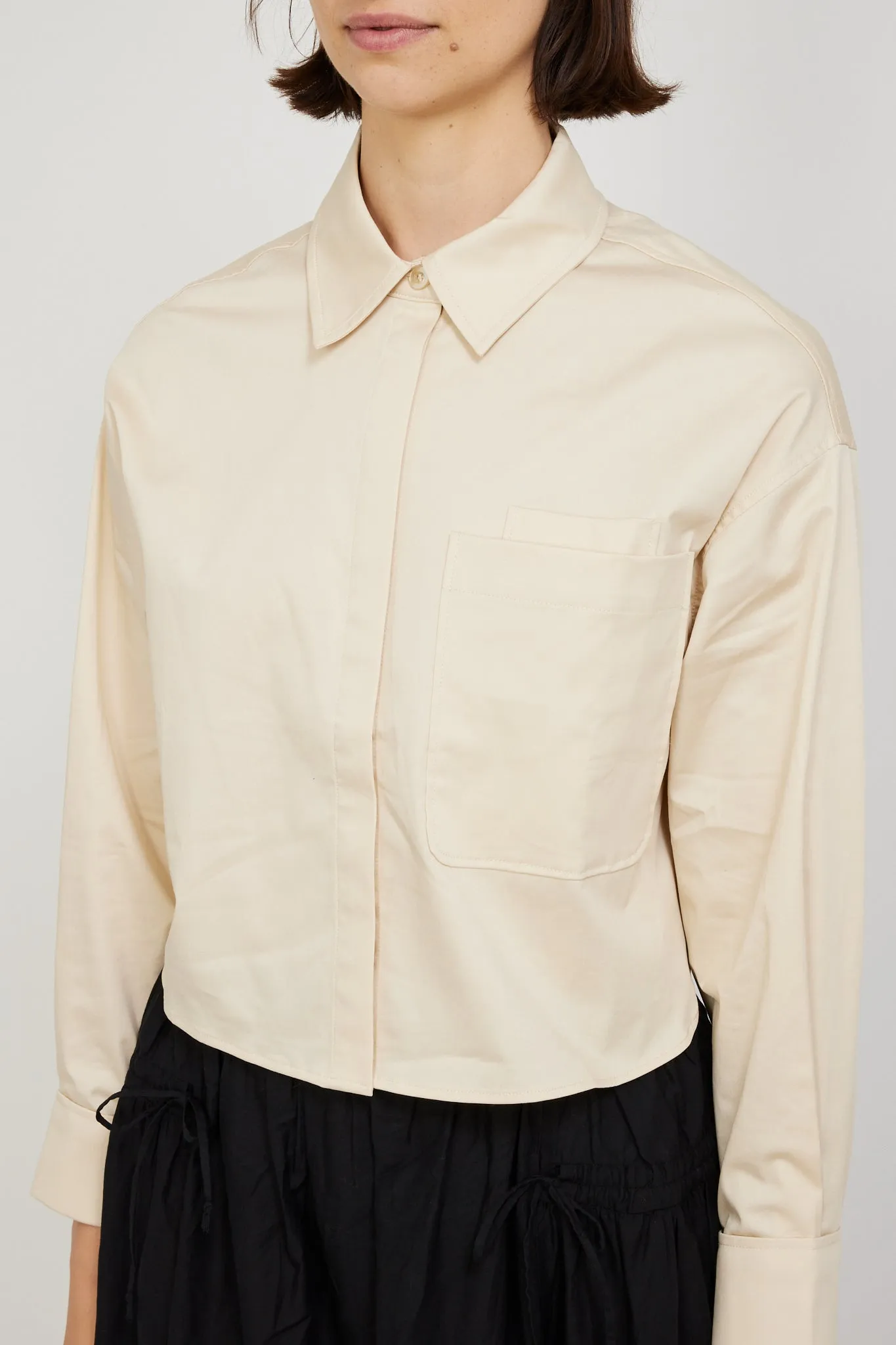 Cirele Satin Short Shirt Off White