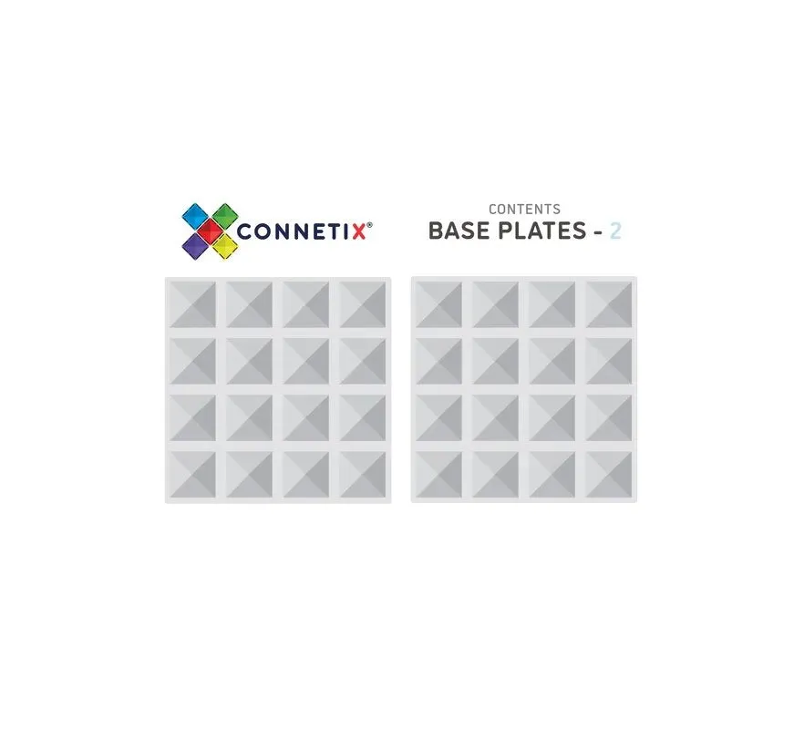 Connetix - 2 Piece Base Plate Pack - Clear