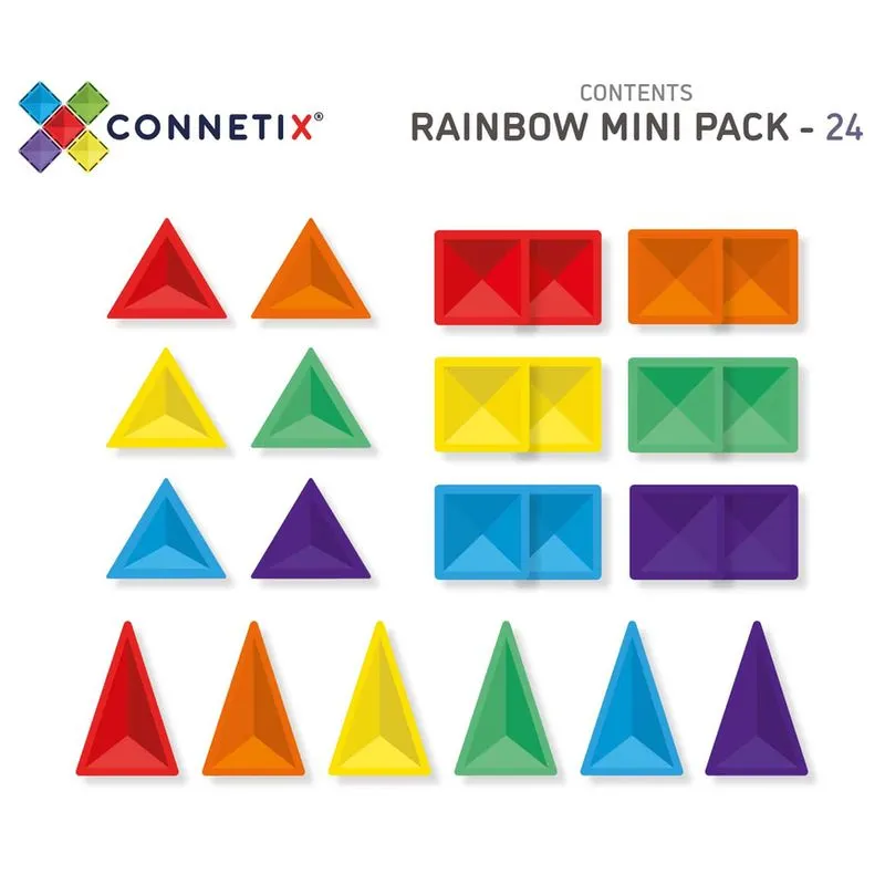 Connetix - Mini Pack - Rainbow - 24 Piece