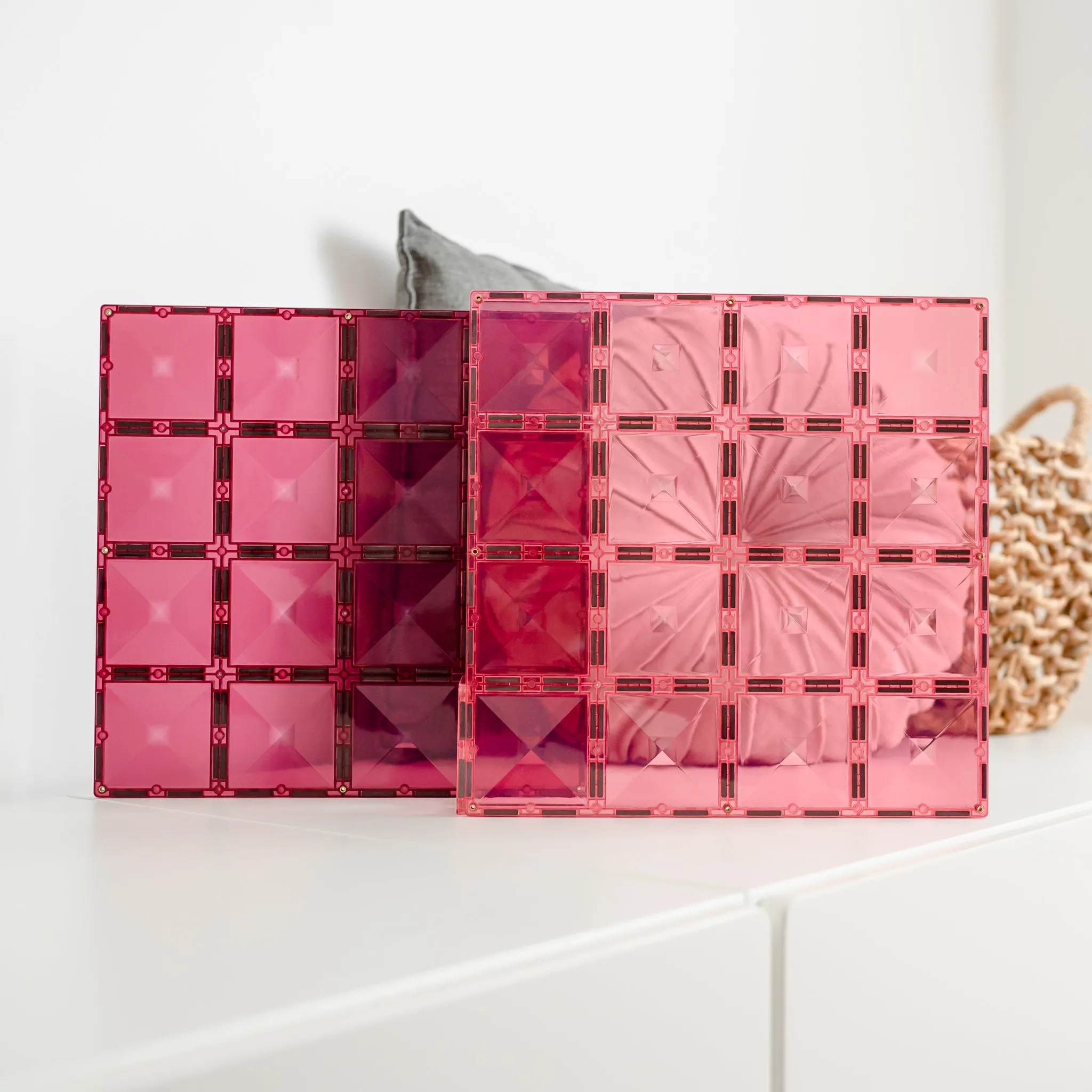 Connetix Tiles - 2 Piece Base Plate Set | Pink/Berry