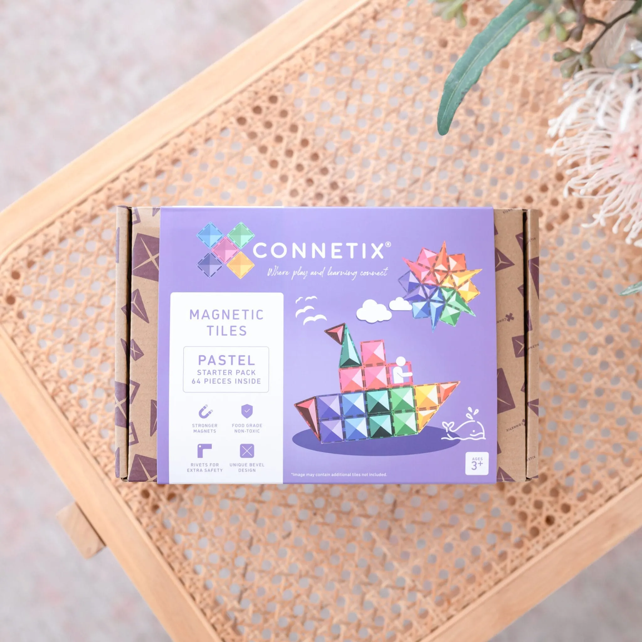 Connetix Tiles - Starter Pack 64pc - Pastel