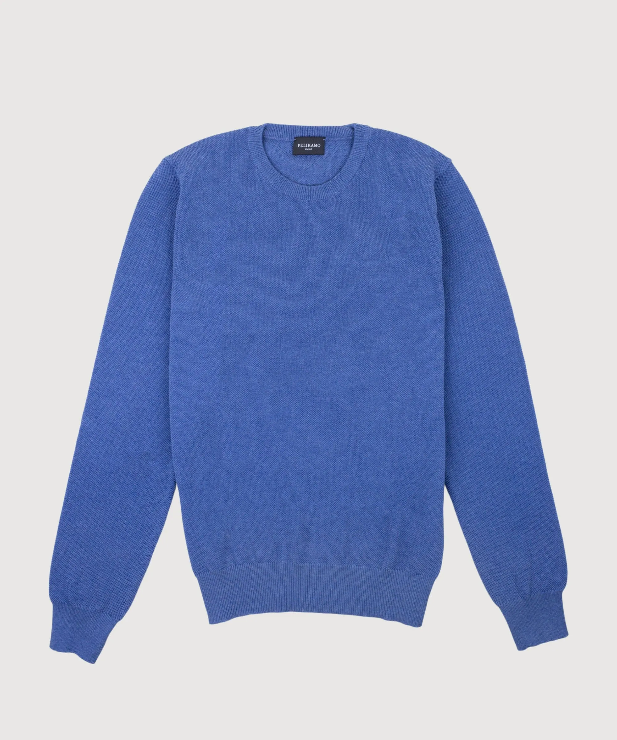 Cotton Pique Crewneck Sweater