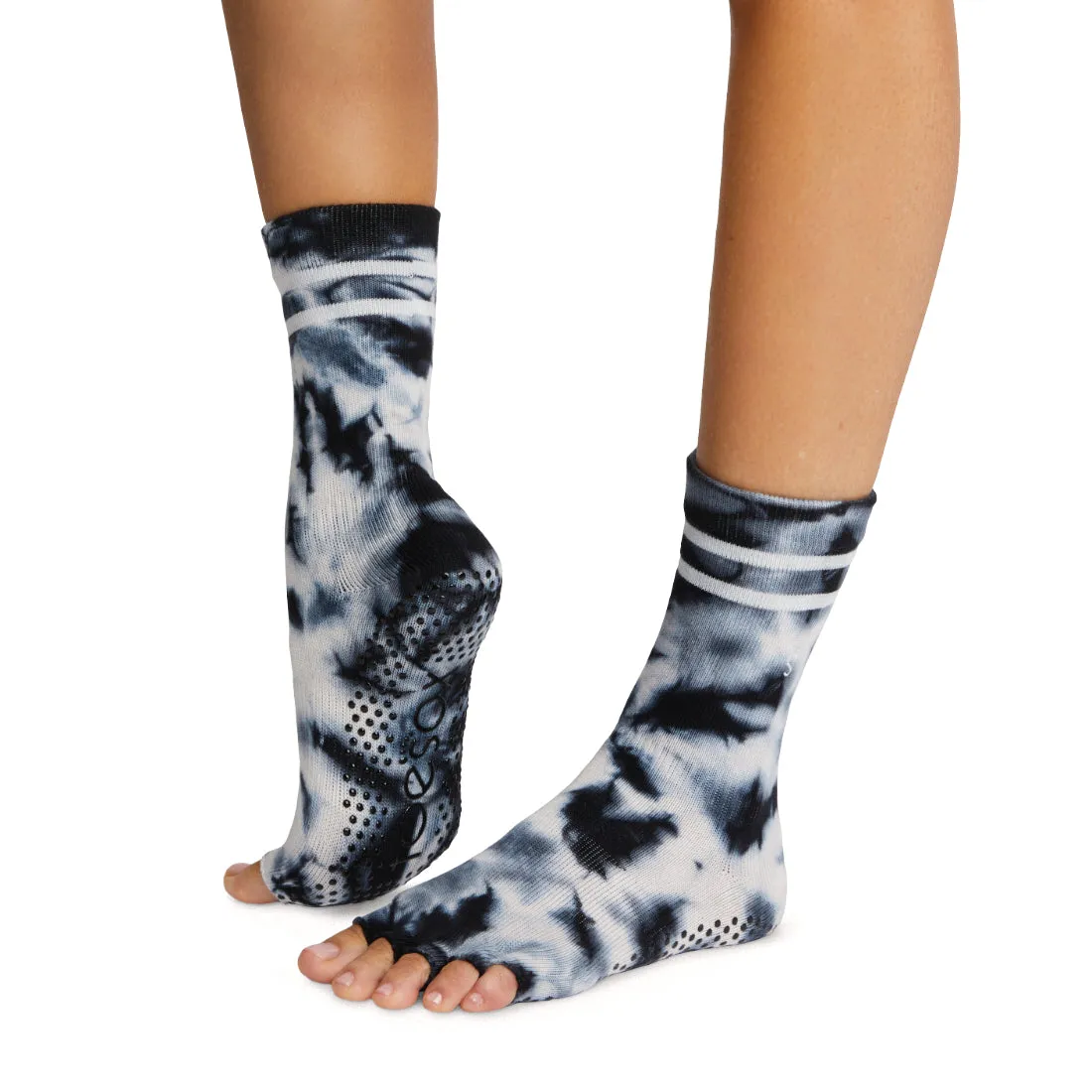 Crew Half Toe - Coconut Tie-Dye Grip Socks (Barre / Pilates)