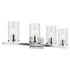 Crosby 31 In 4-Lights Bathroom Vanity Light, Chrome Finish