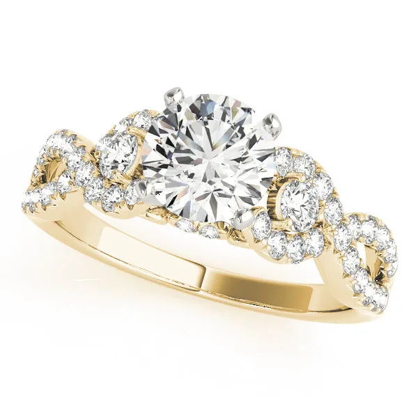 Cross-Over Design Engagement Mounting with Single Diamond Detail