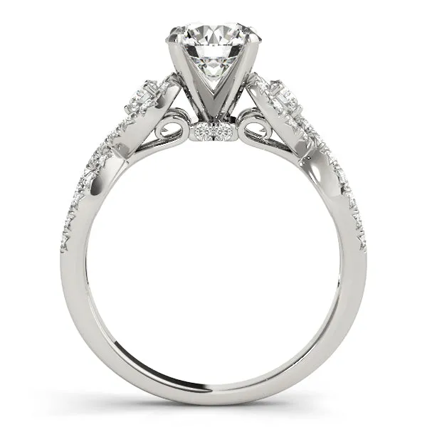 Cross-Over Design Engagement Mounting with Single Diamond Detail