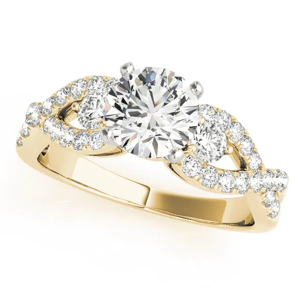 Cross-Over Diamond Engagement Mounting