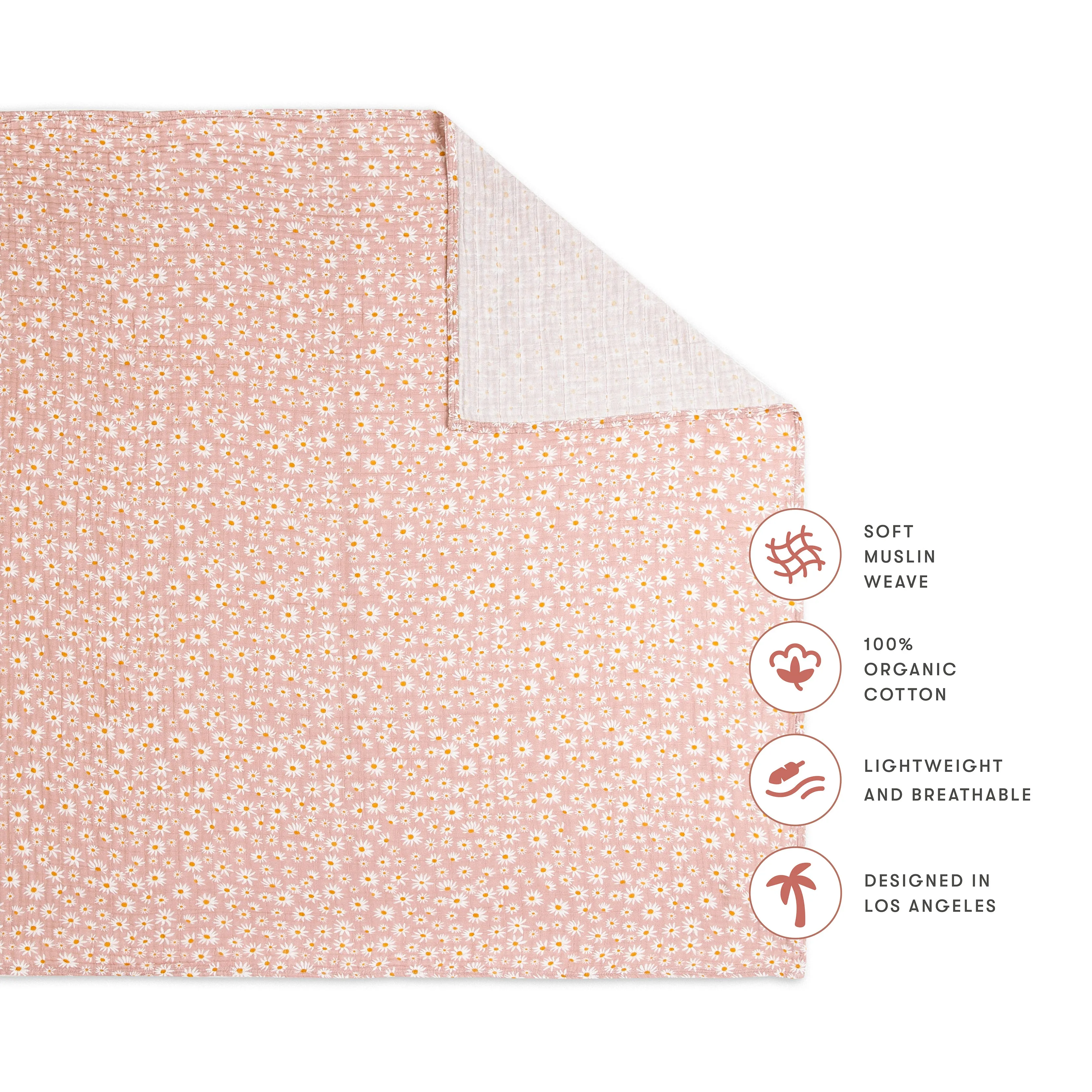 Daisy Swaddle in GOTS Certified Organic Muslin Cotton