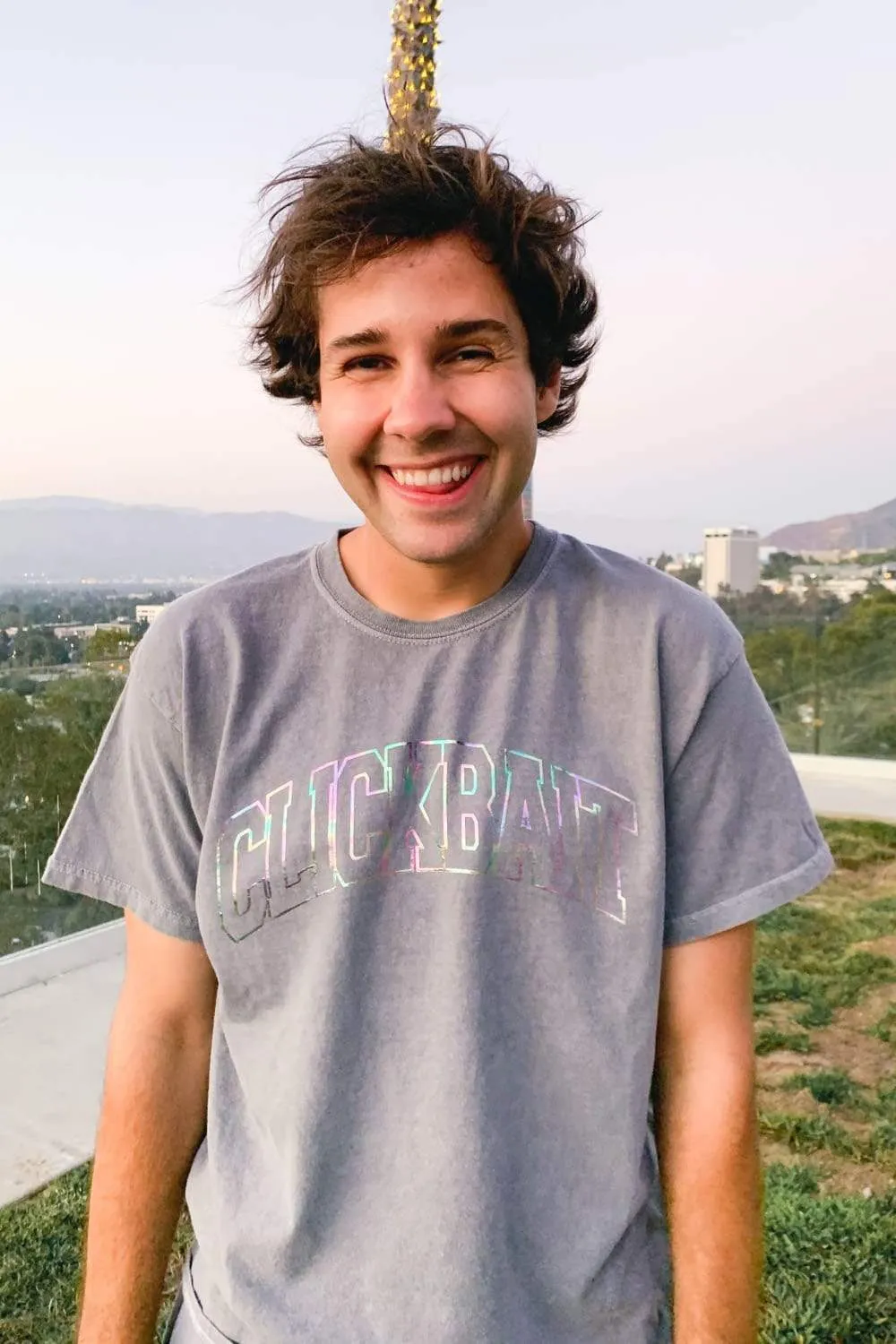 David Dobrik Stone Gray Iridescent Shirt