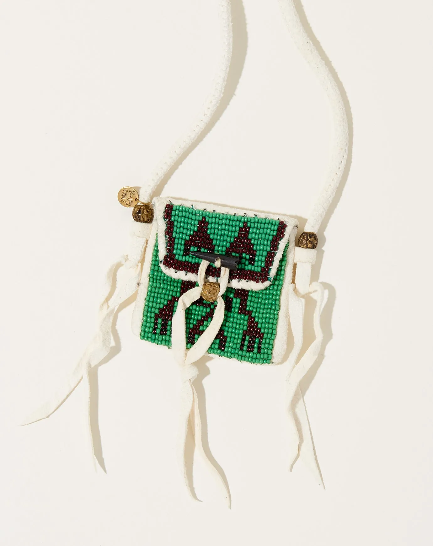 Deer Leather Pueblo Rain Charm in White