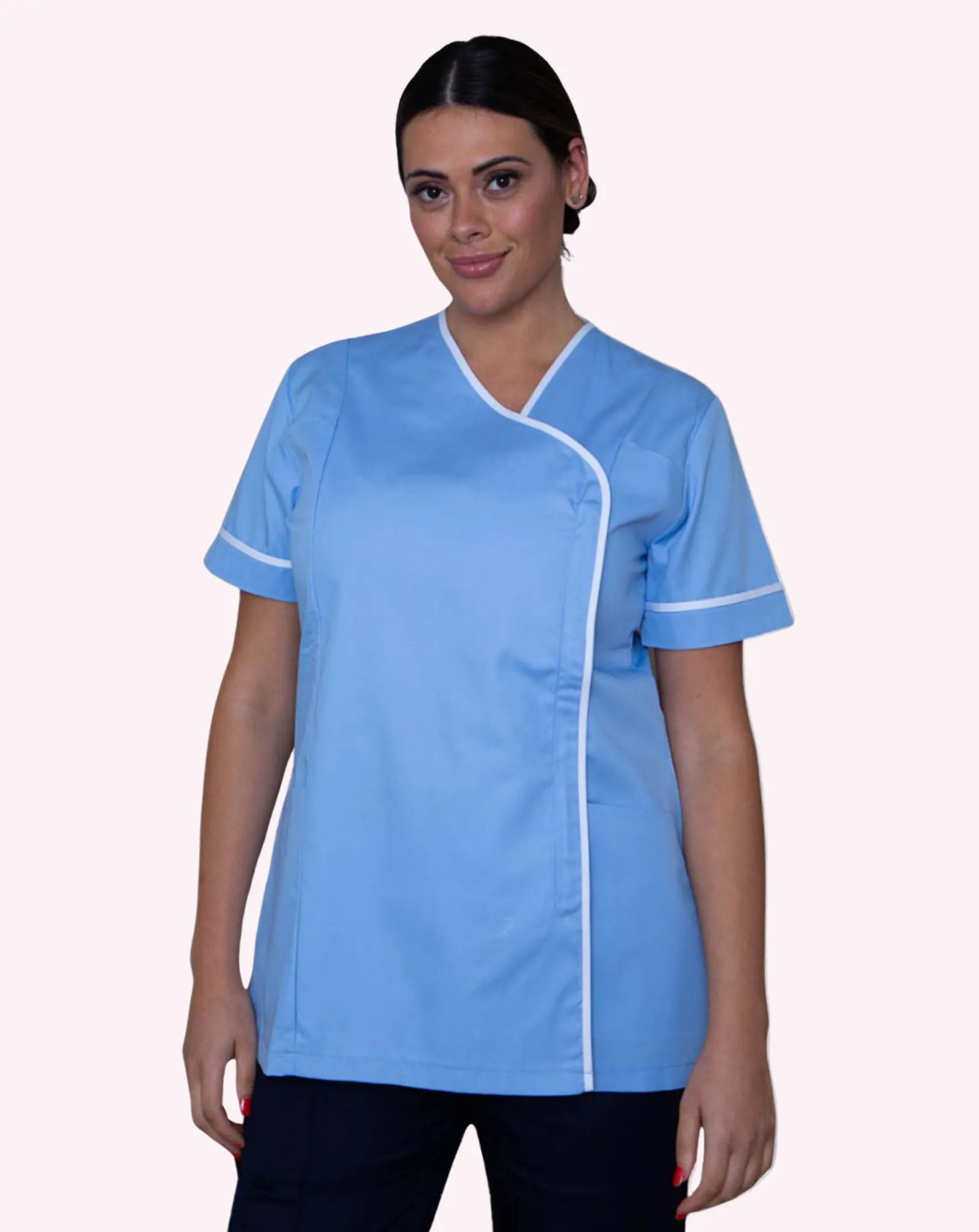 Delamere Asymmetric Contrast Trim Healthcare Tunic