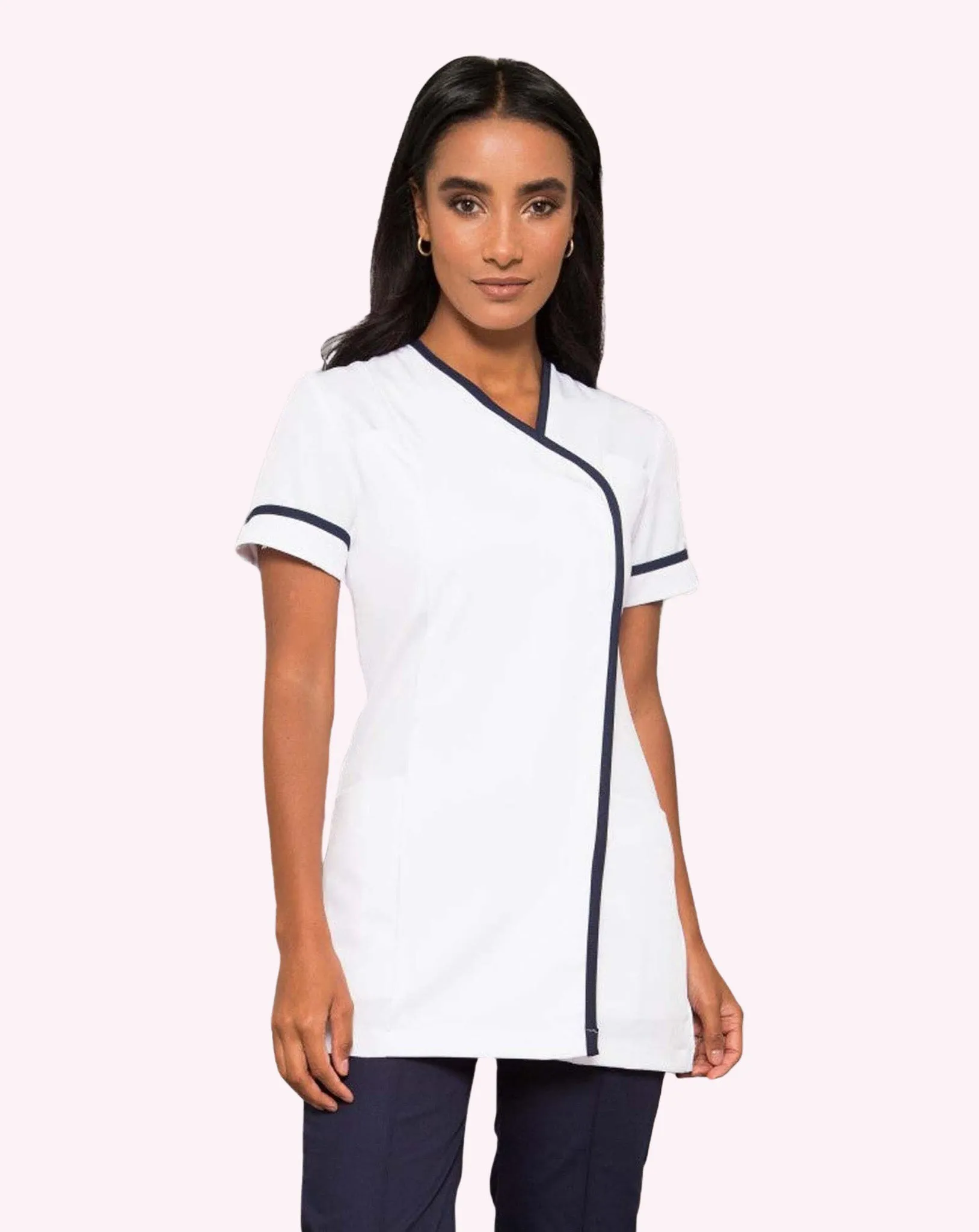 Delamere Asymmetric Contrast Trim Healthcare Tunic