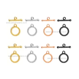 Design Round Toggle Clasps | Size : 12mm | 20pcs