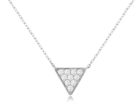 Diamond Accented Triangle Design Necklace