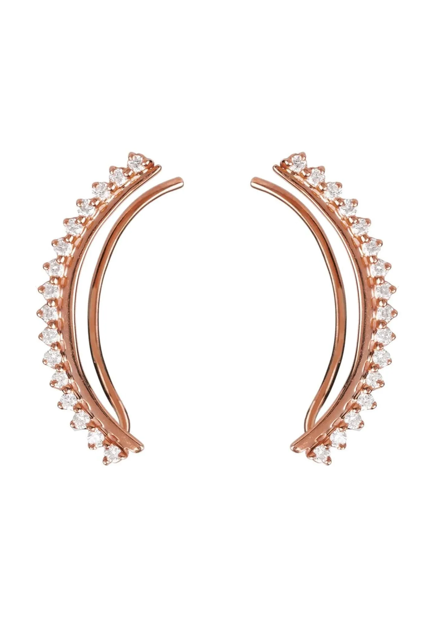 Diamond Arc Ear Climber Rosegold