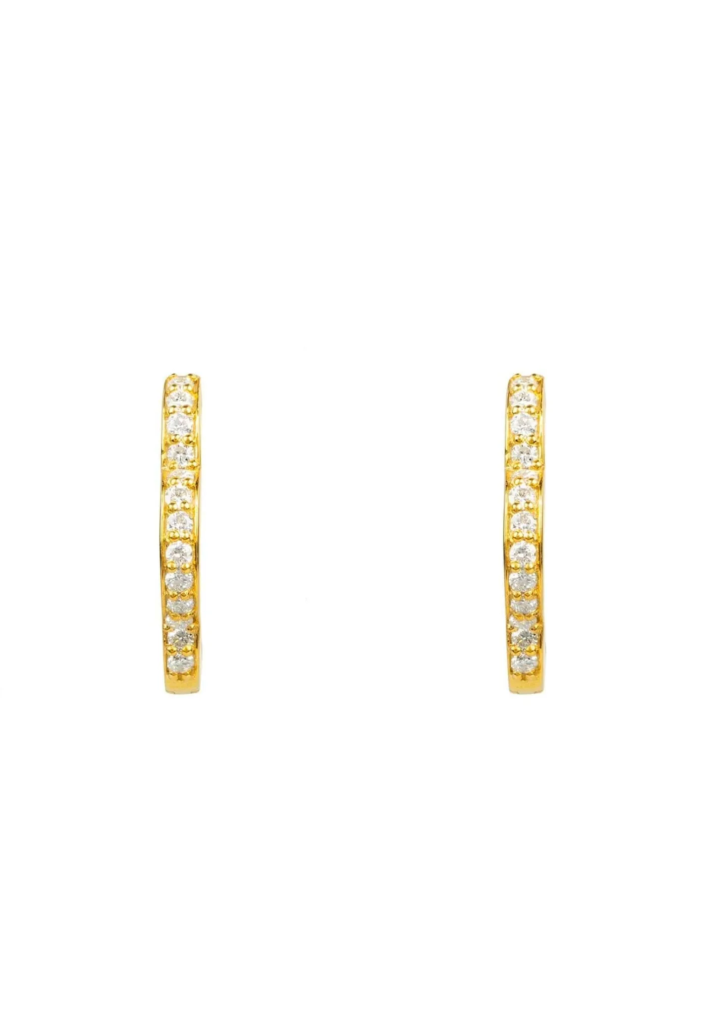 Diamond Flower Clover Huggie Hoop Earrings Gold