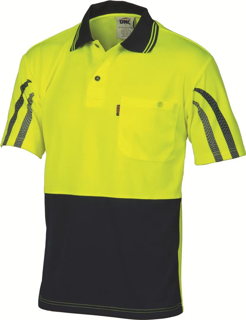 DNC Hi Vis Cool Breathe Printed Stripe Polo S/S (3752)